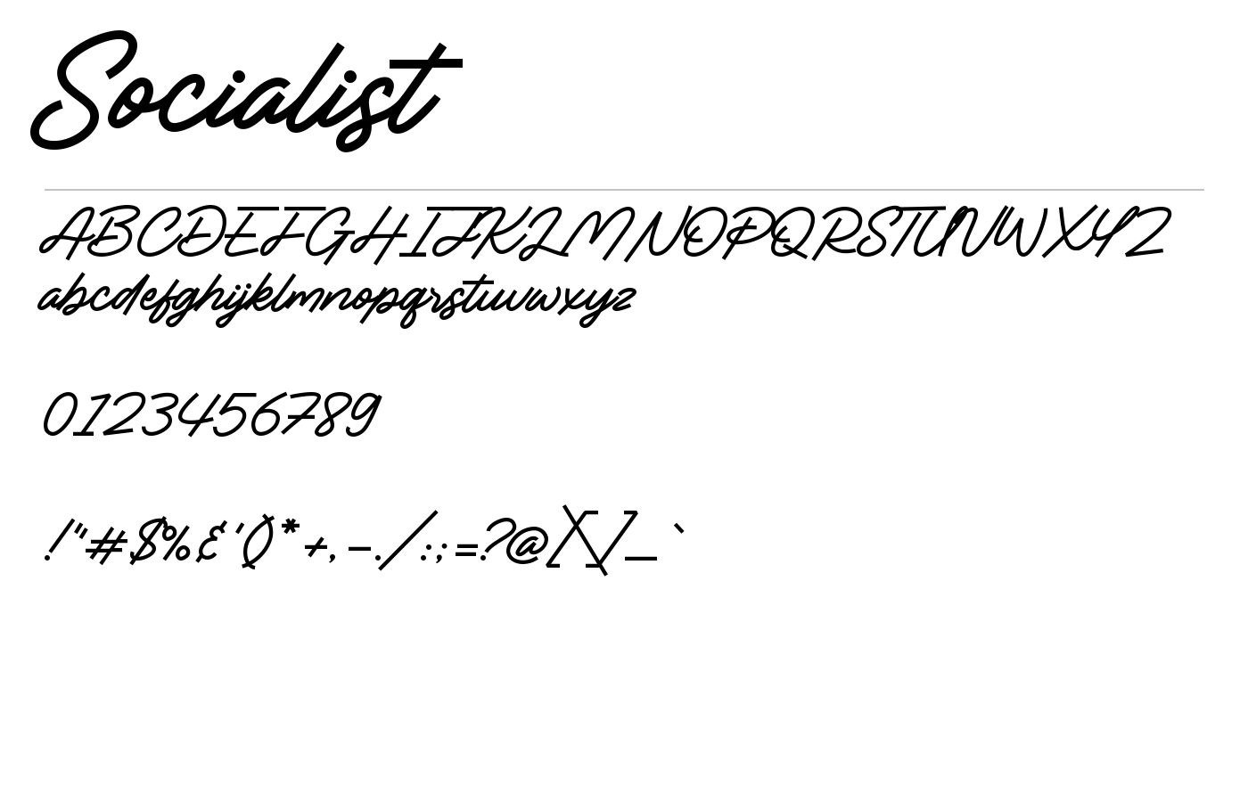 Socialist a Casual Monoline Font preview