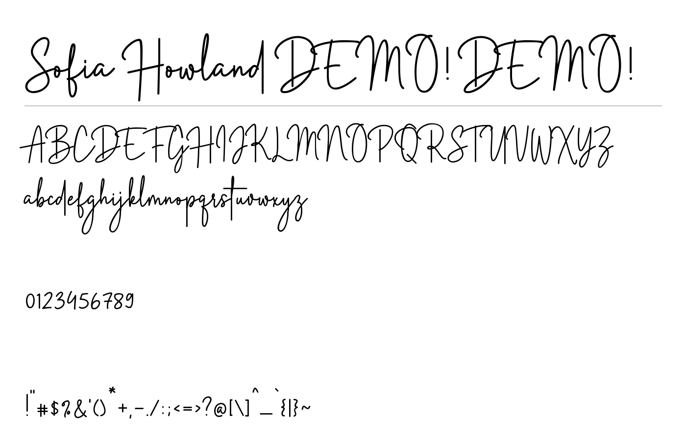 Sofia Howland Font preview