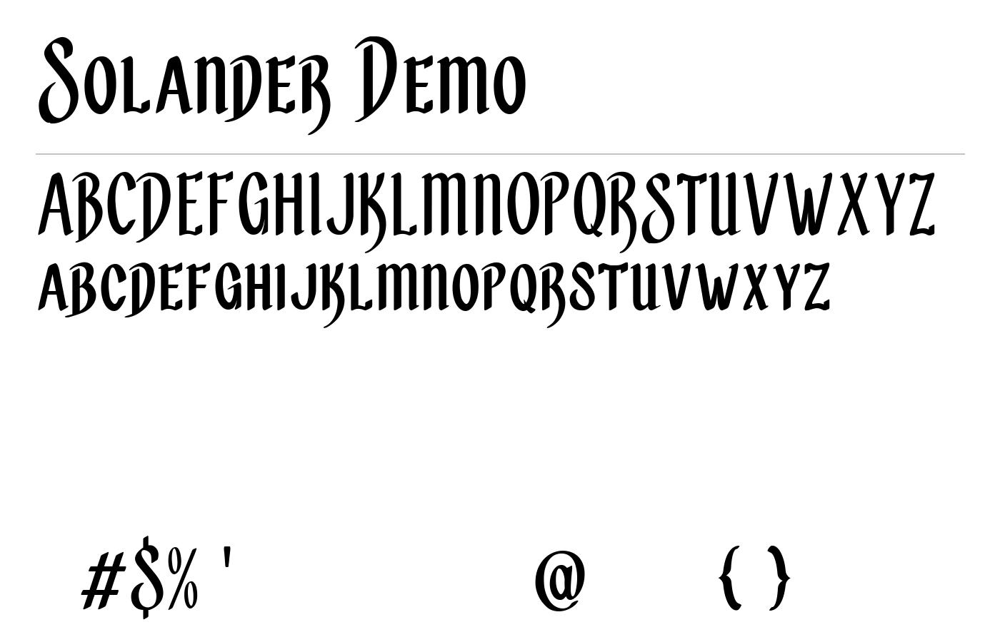 Solander Font preview