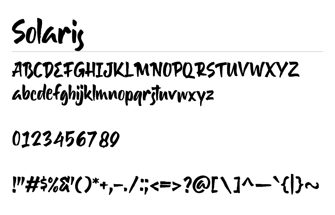 Solaris Font preview