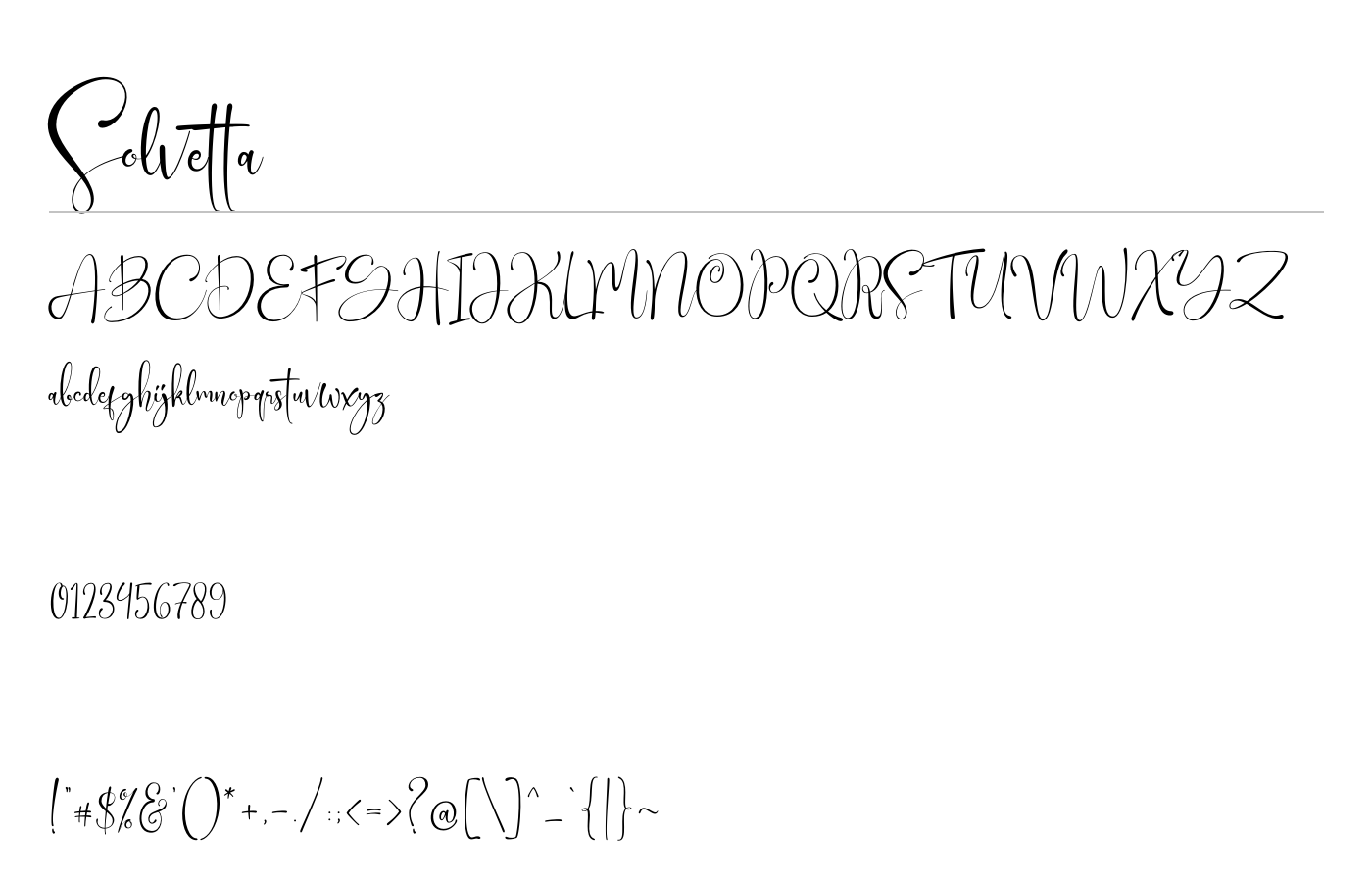 Solvetta Font preview