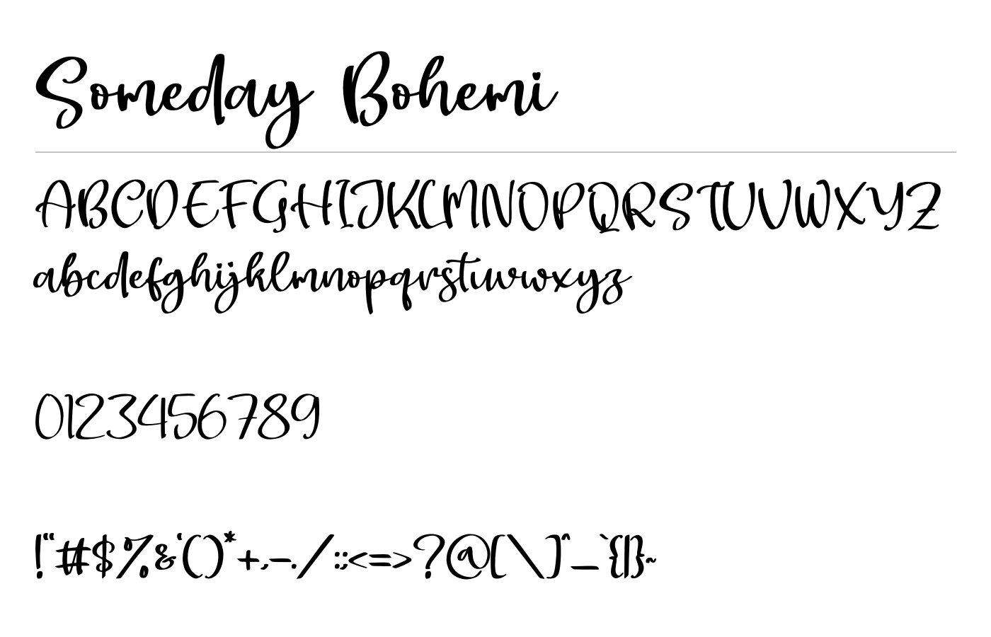 Someday Bohemi Font preview