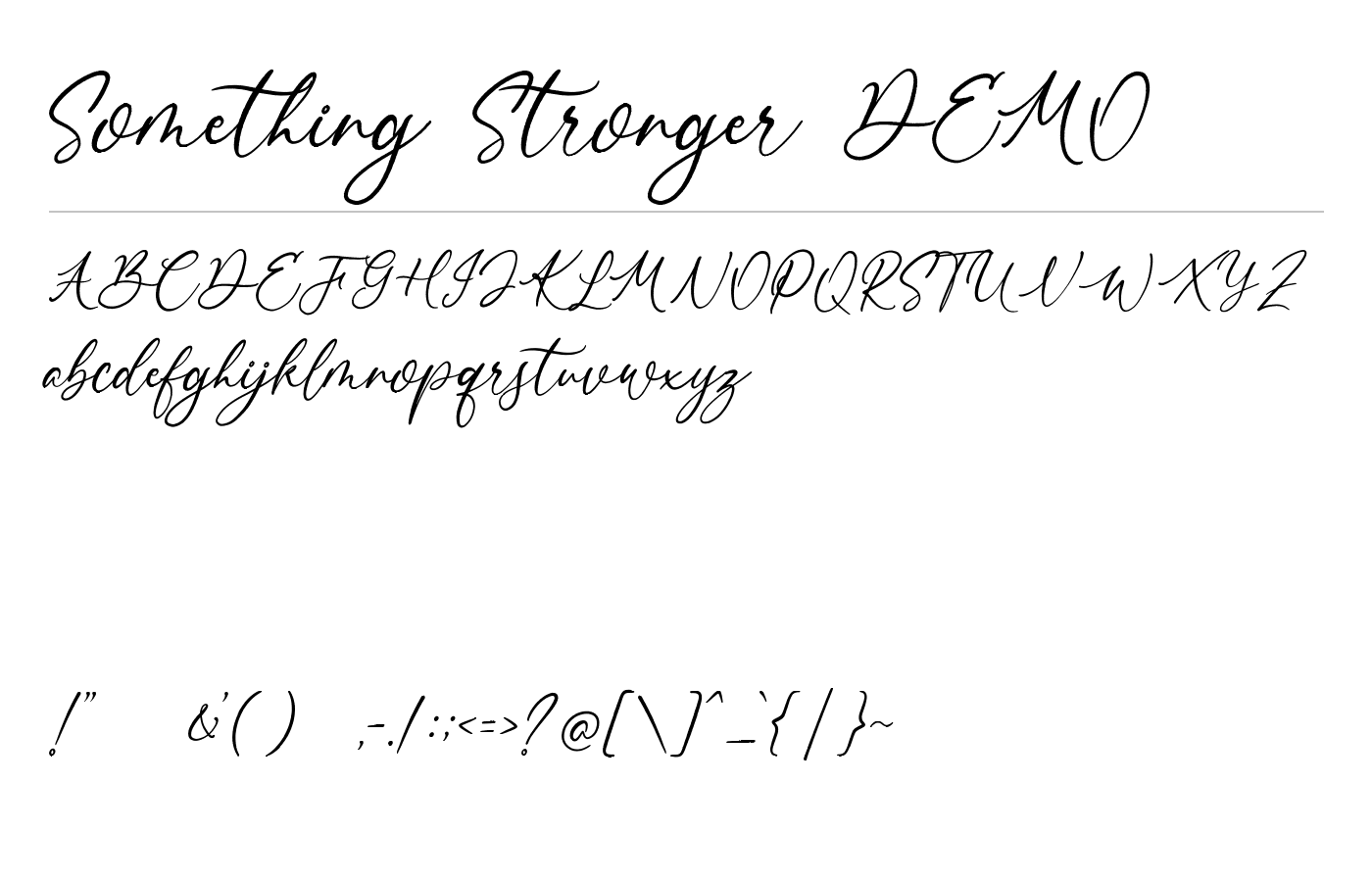 Something Stronger Font preview