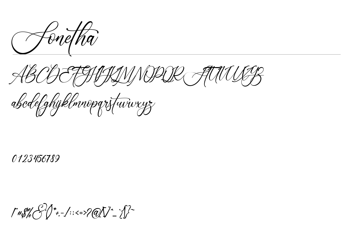 Sonetha Font preview