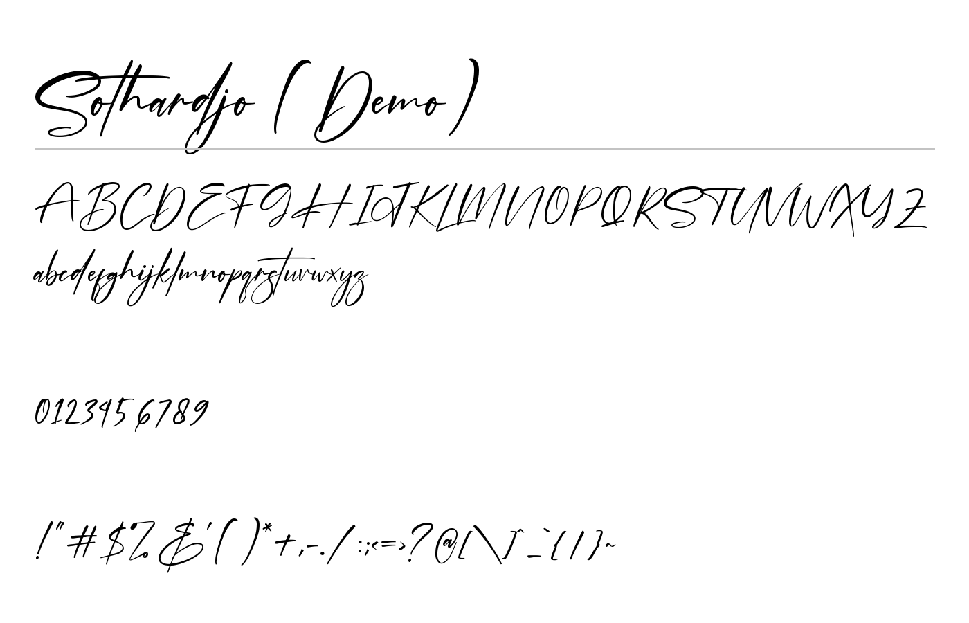 Sothardjo Font preview