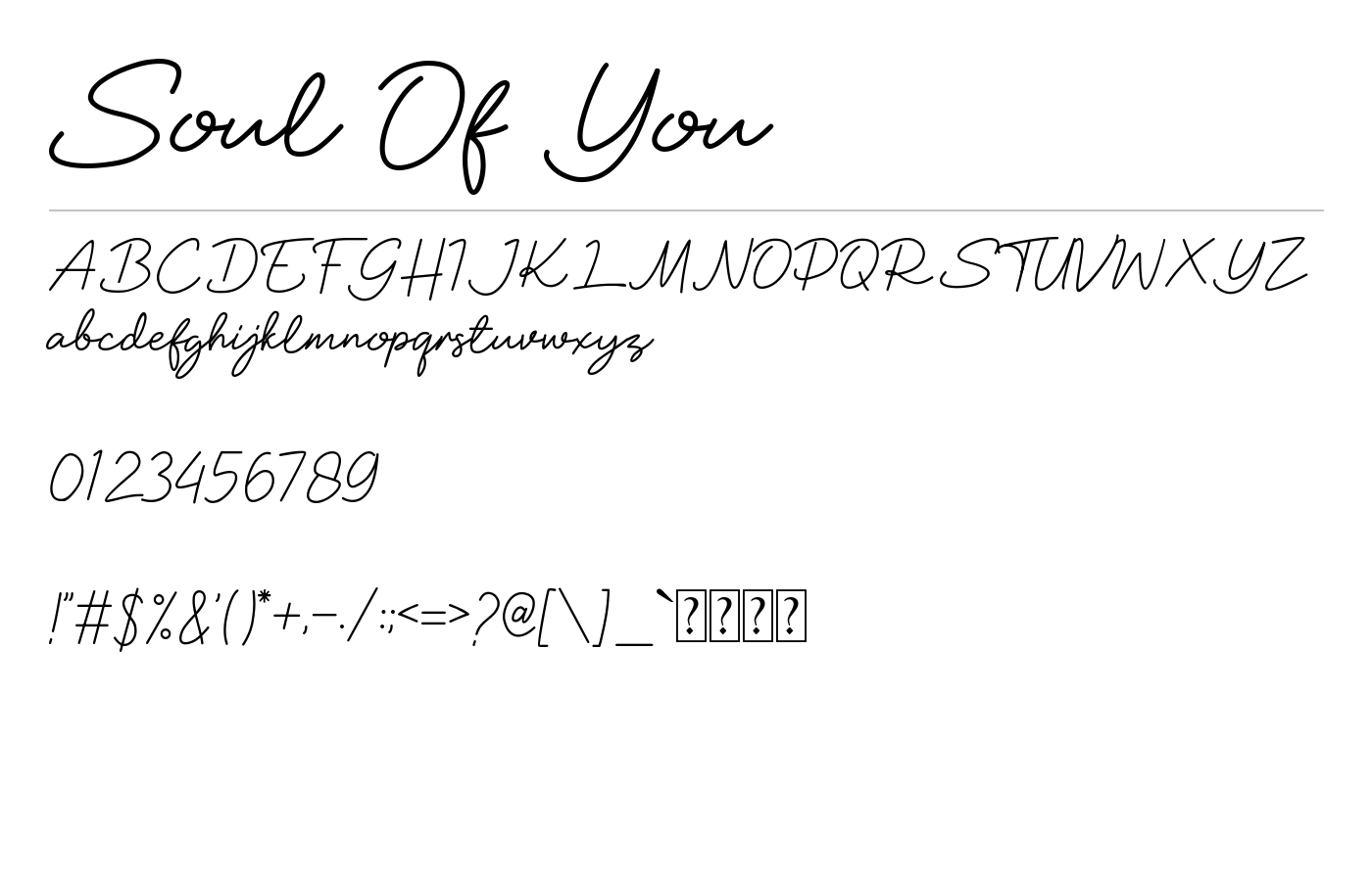 Soul Of You Font preview