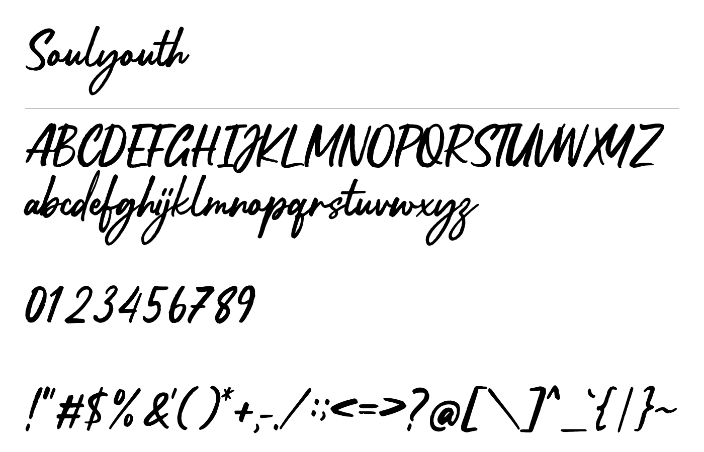 Soulyouth Font preview