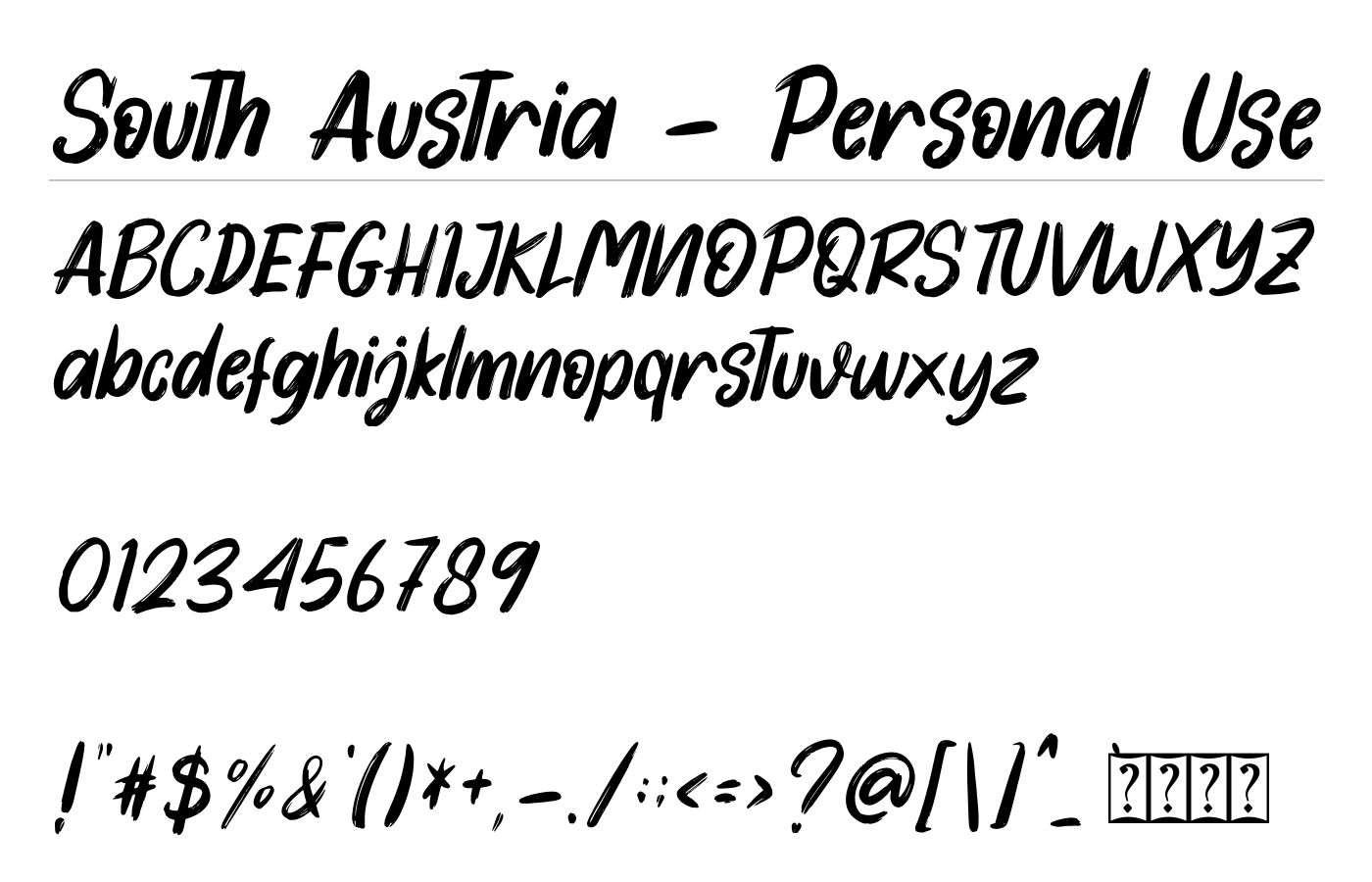 South Austria Font preview