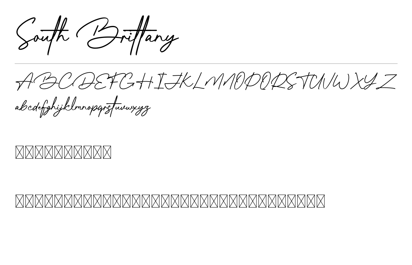 South Brittany Font preview