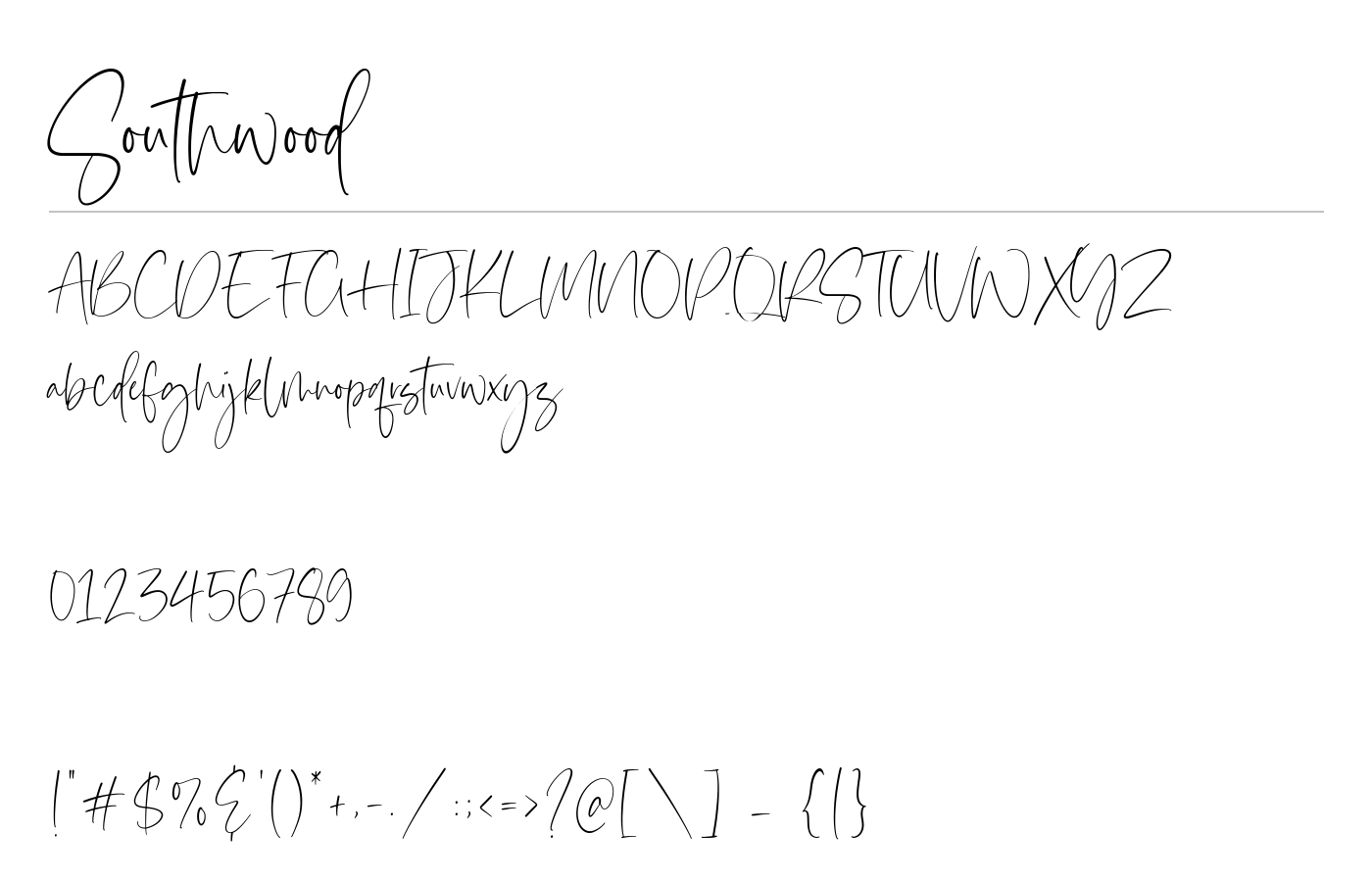 Southwood Font preview