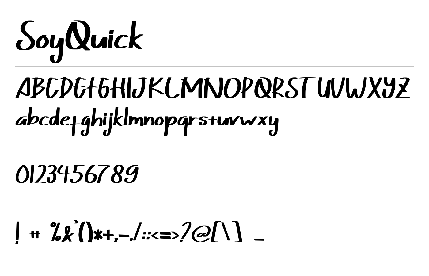 SoyQuick Font preview