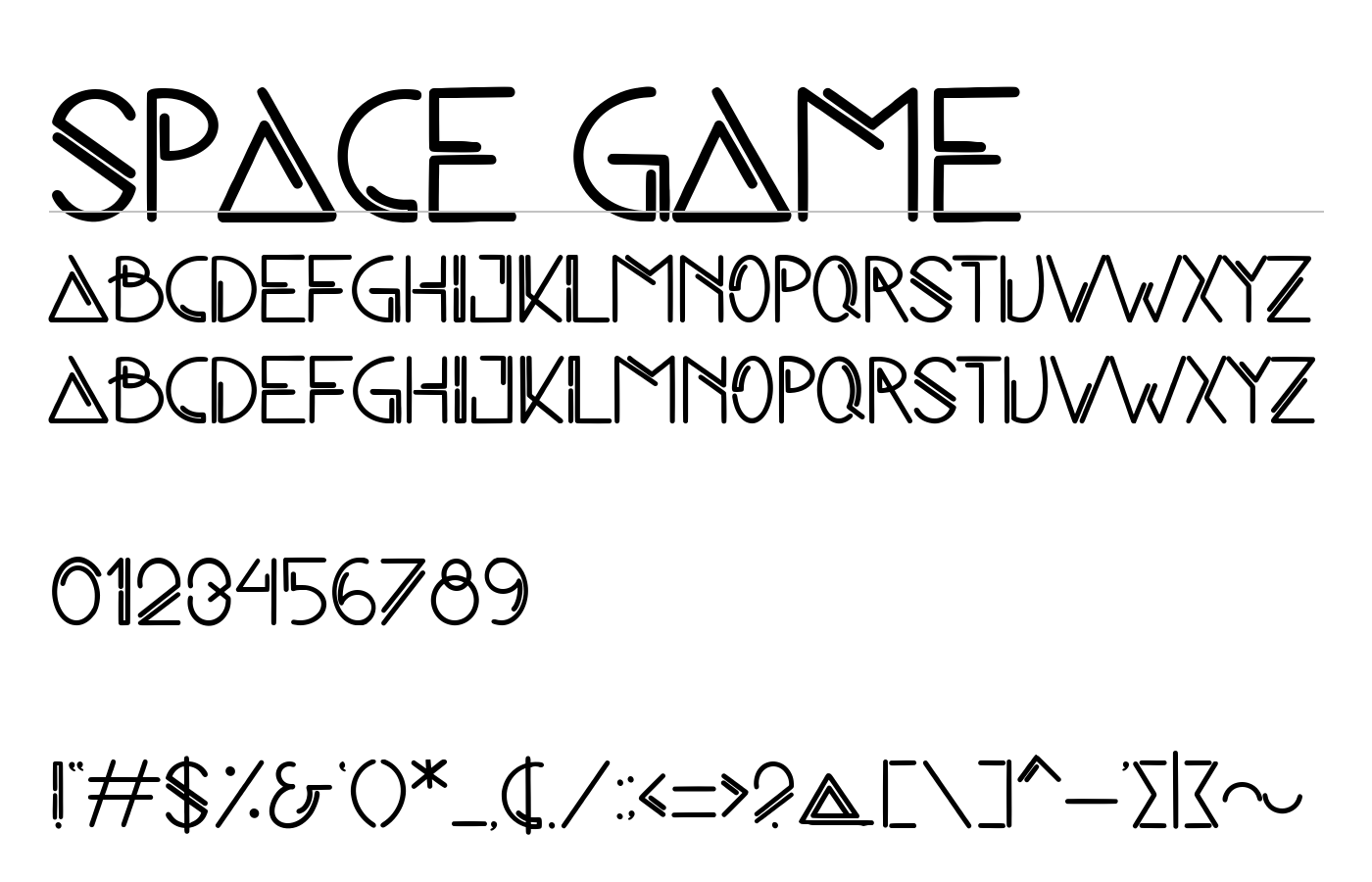 Space Game Font preview