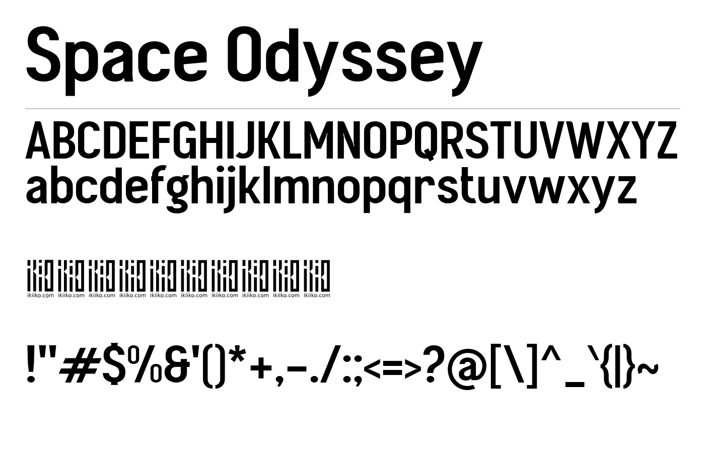 Space Odyssey Font preview