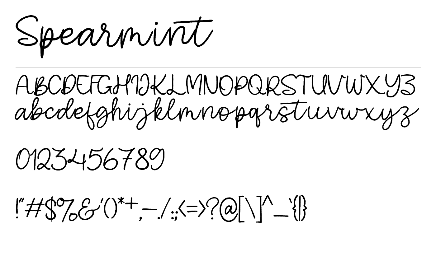 Spearmint Font preview