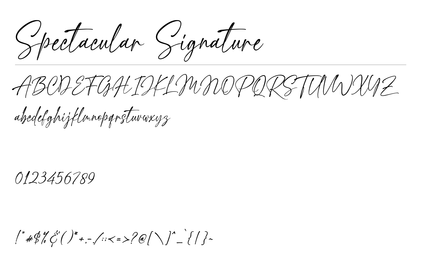 Spectacular Font preview