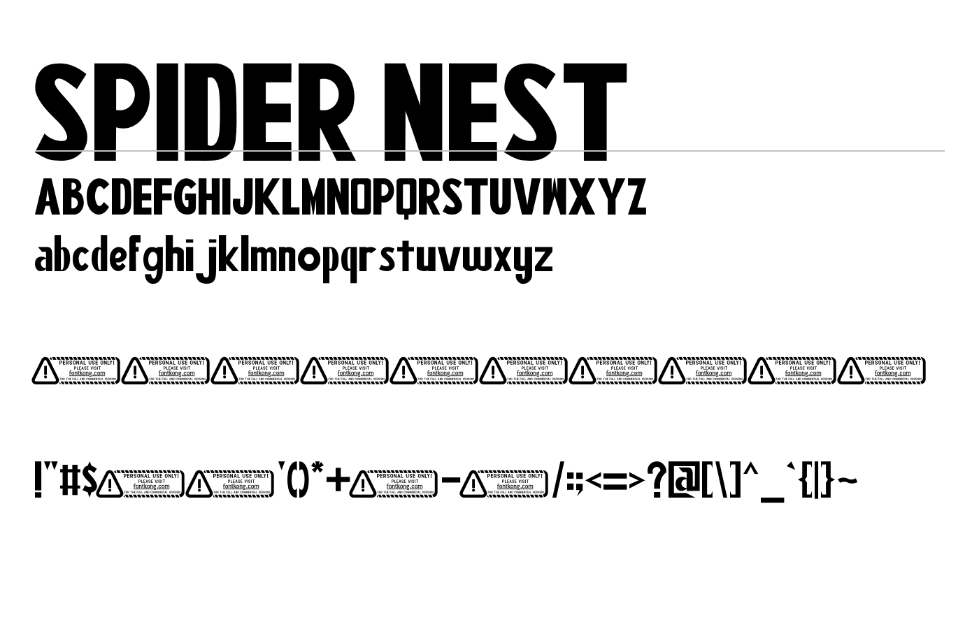 Spidernes Font preview