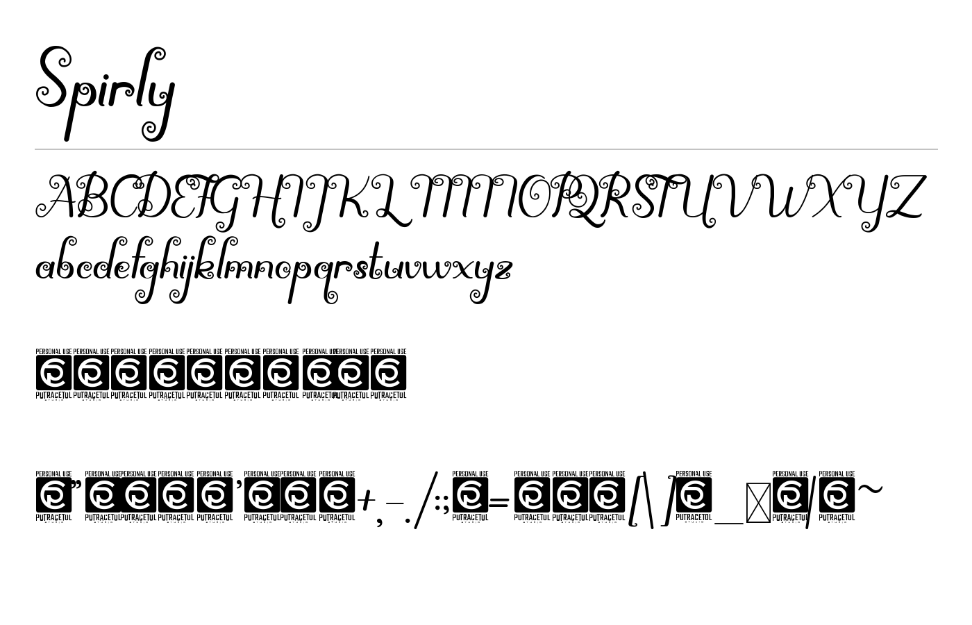 Spirly Font preview