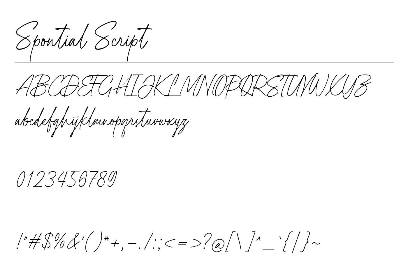 Spontial Font preview