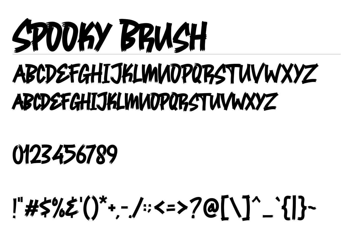Spooky Brush Font preview