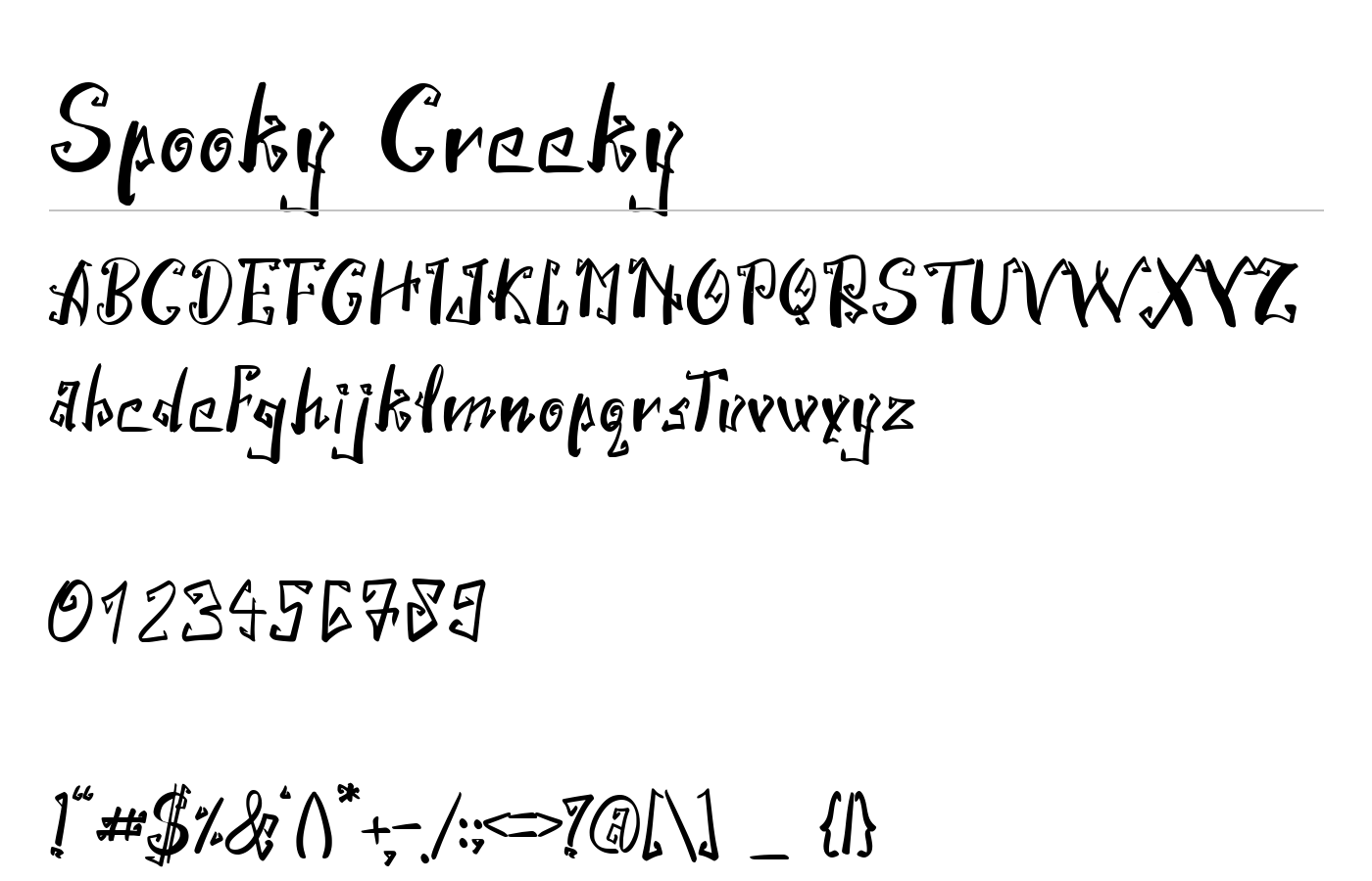 Spooky Creeky Font preview