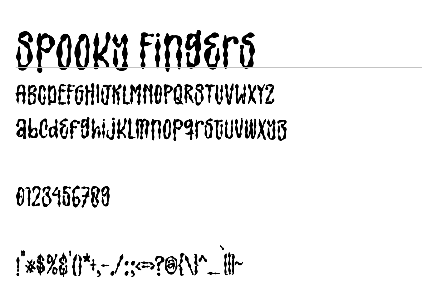 Spooky Fingers Font preview