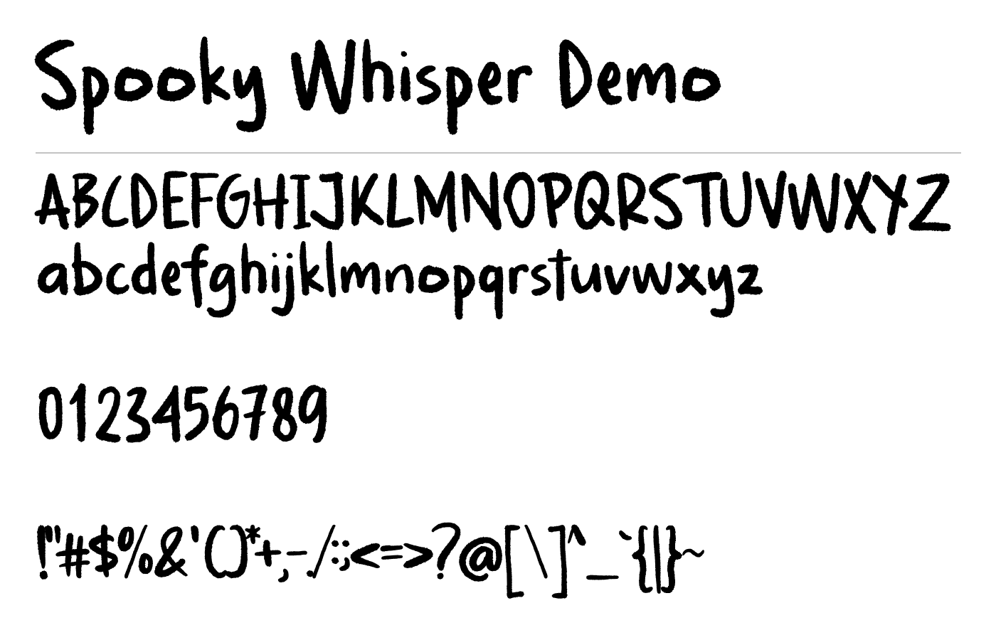 Spooky Whisper Font preview