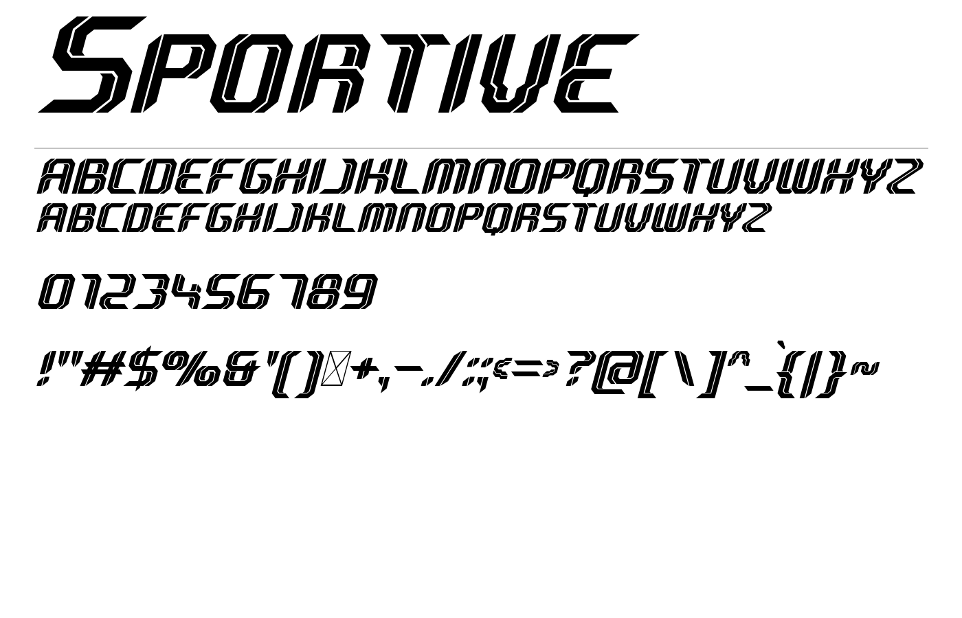 Sportive Font preview
