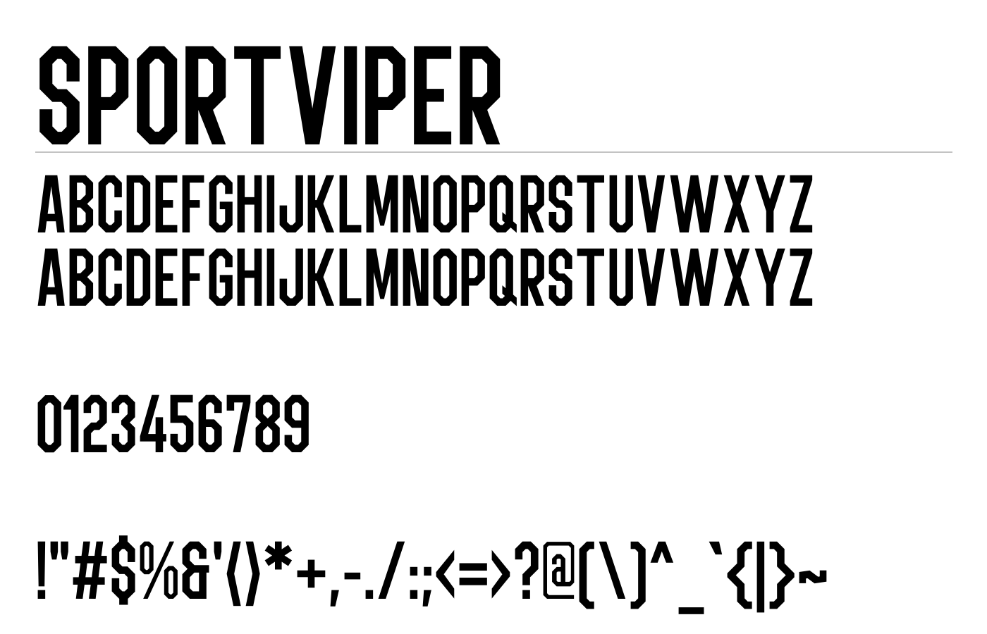 Sportviper Font preview