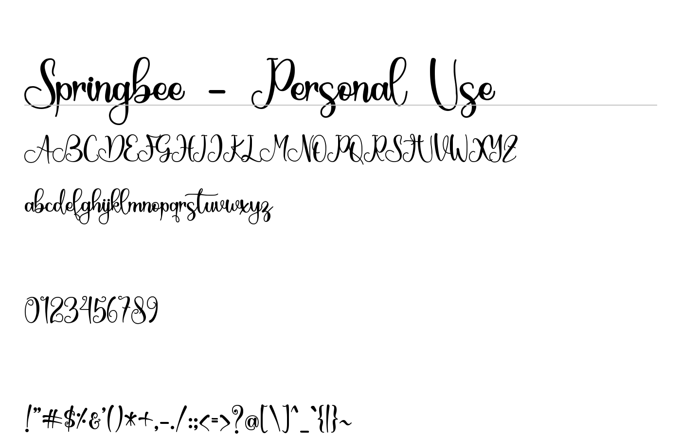 Springbee Font preview