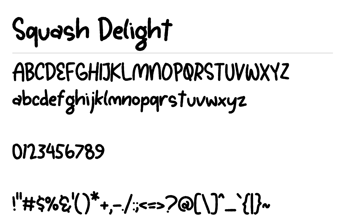 Squash Delight Font preview