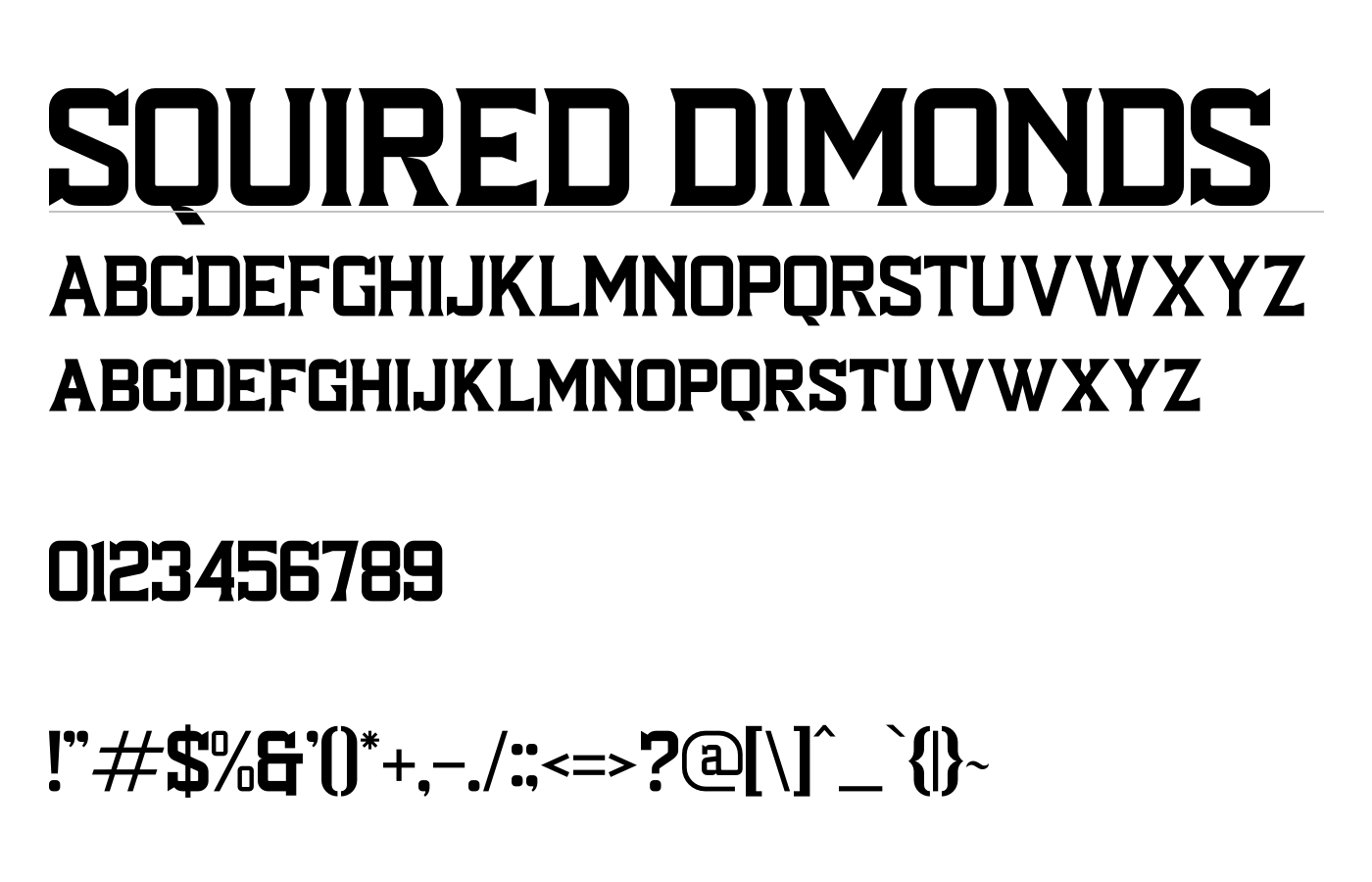 Squired Dimonds Font preview
