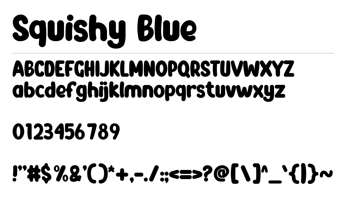 Squishy Blue Font preview