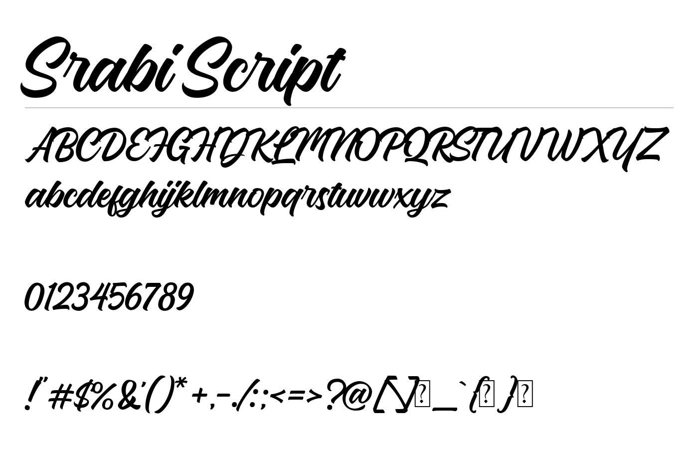 Srabi Script Font preview