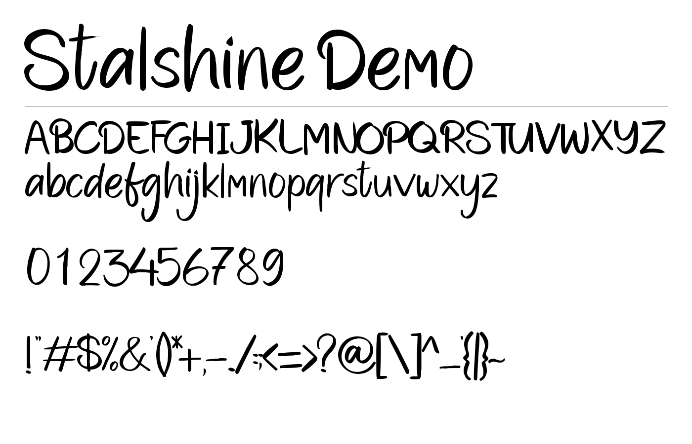 Stalshine Font preview