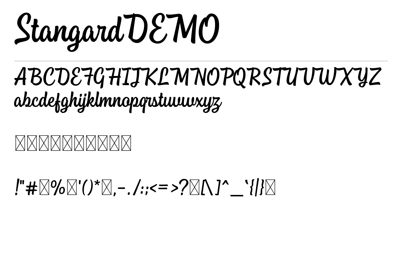 Stangard Font preview