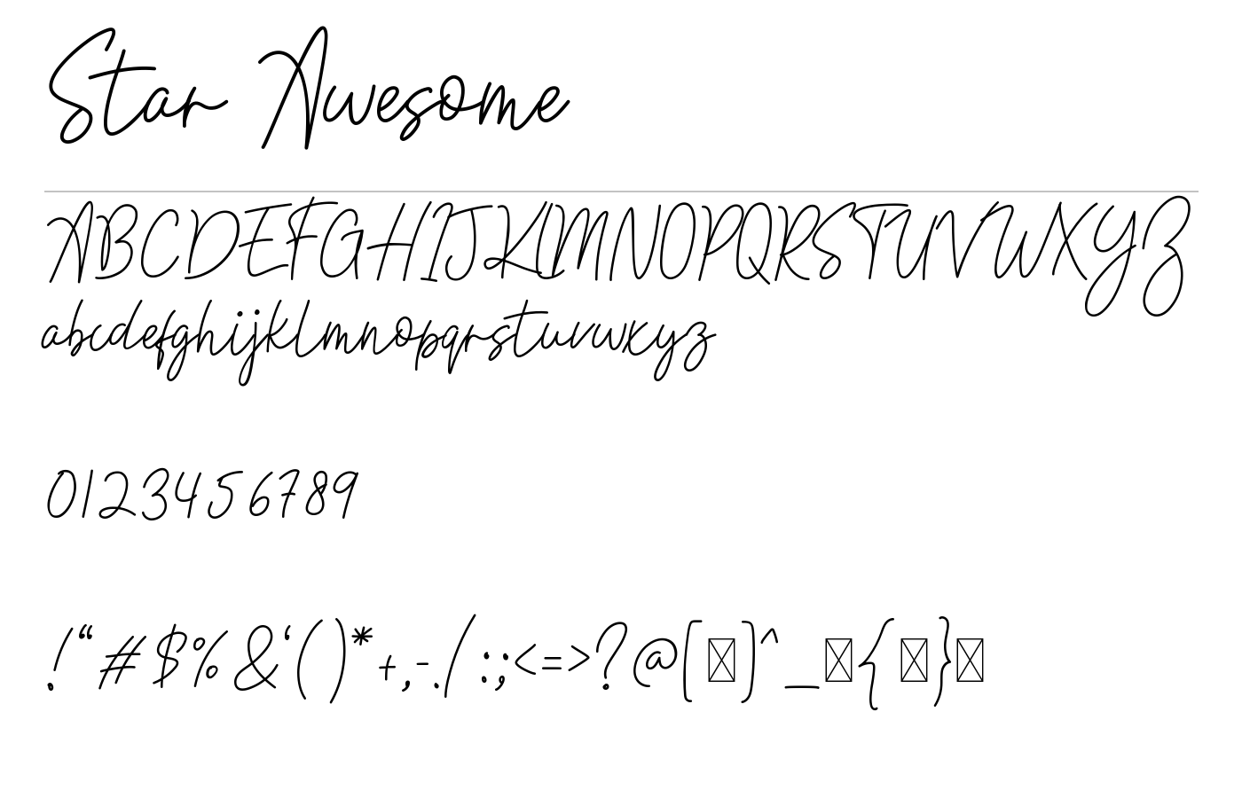 Star Awesome Font preview