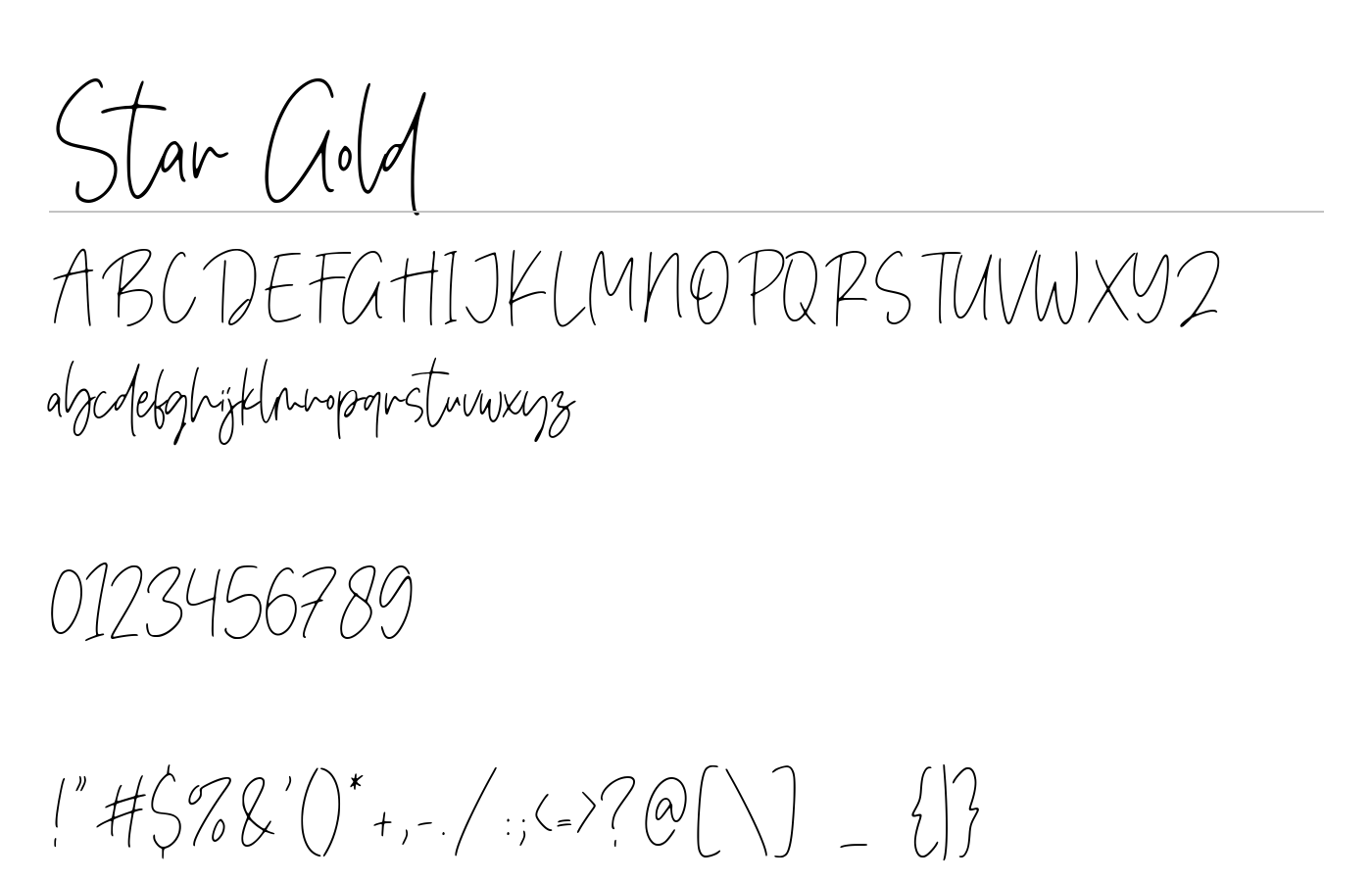 Star Gold Font preview
