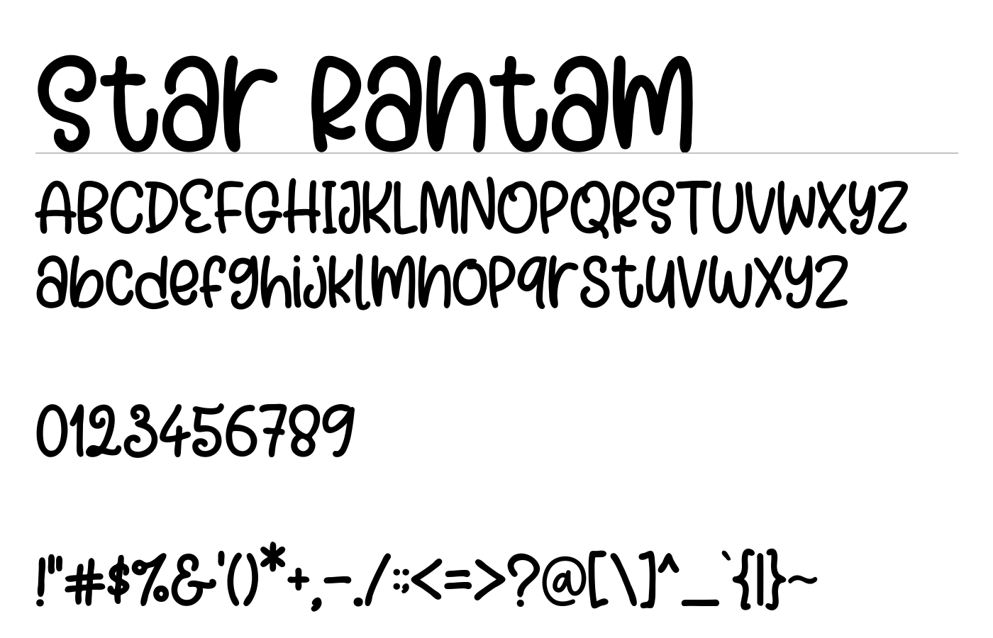 Star Rantam Font preview