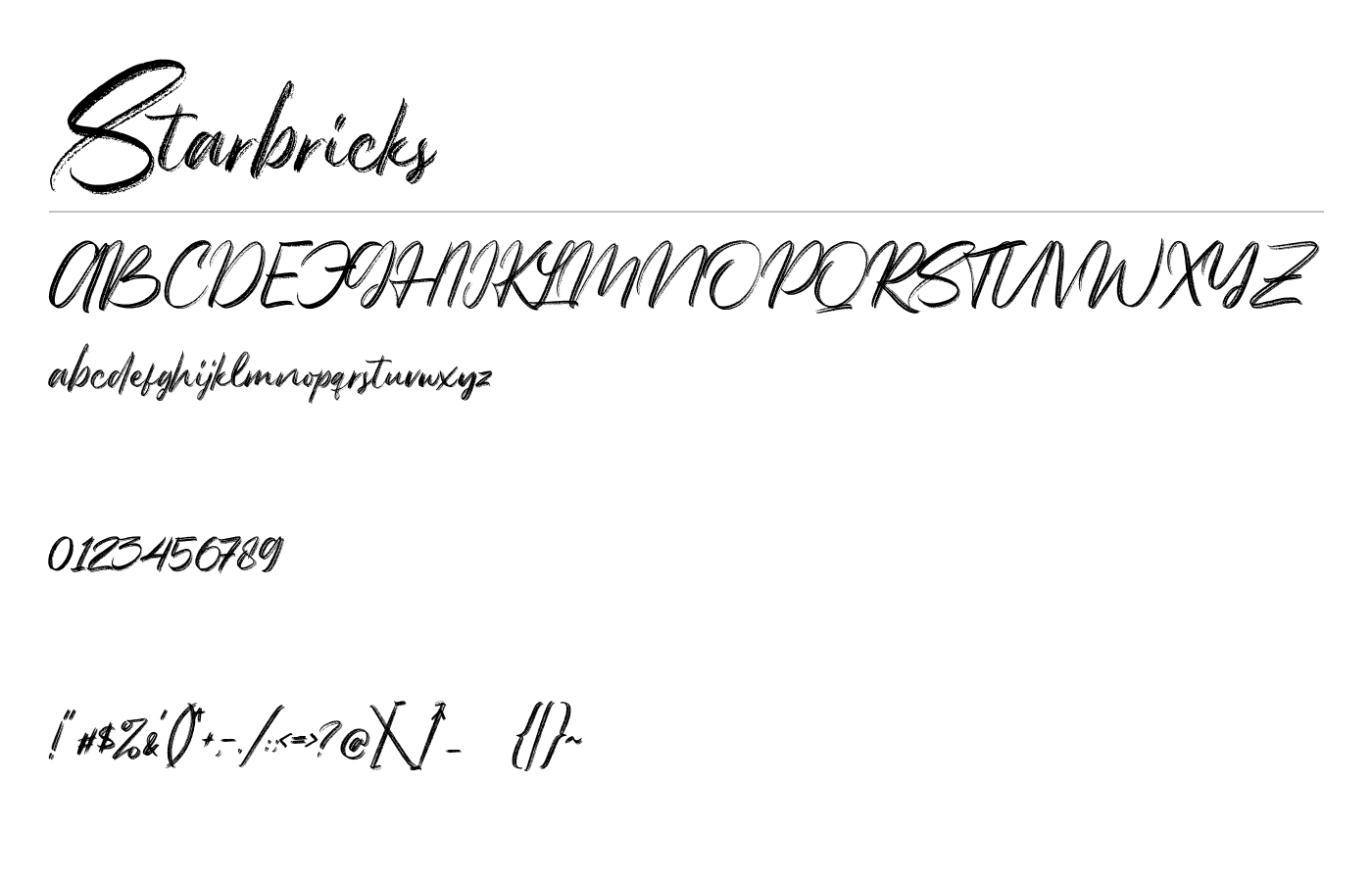 Starbricks Font preview