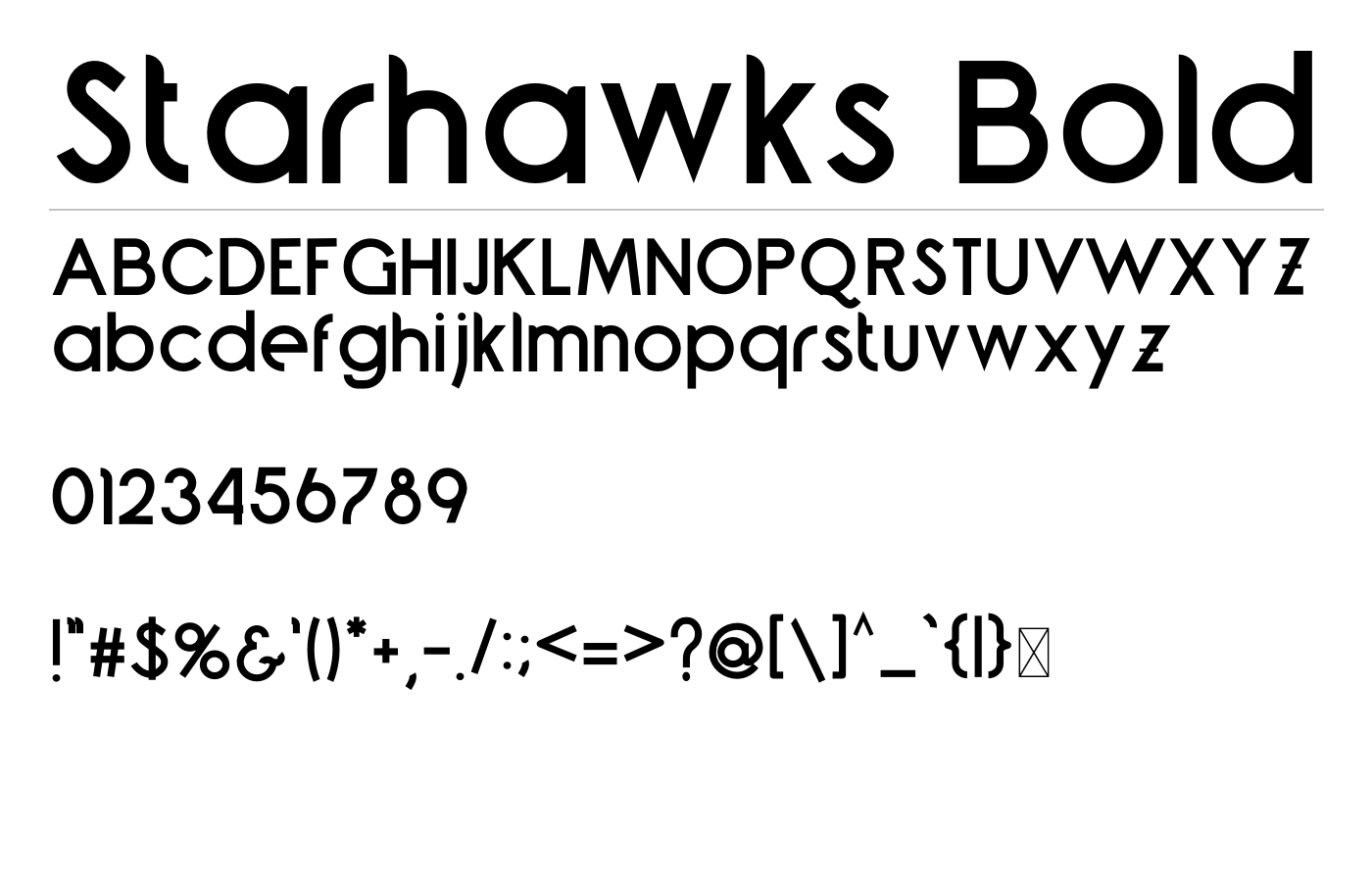 Starhawks Font preview