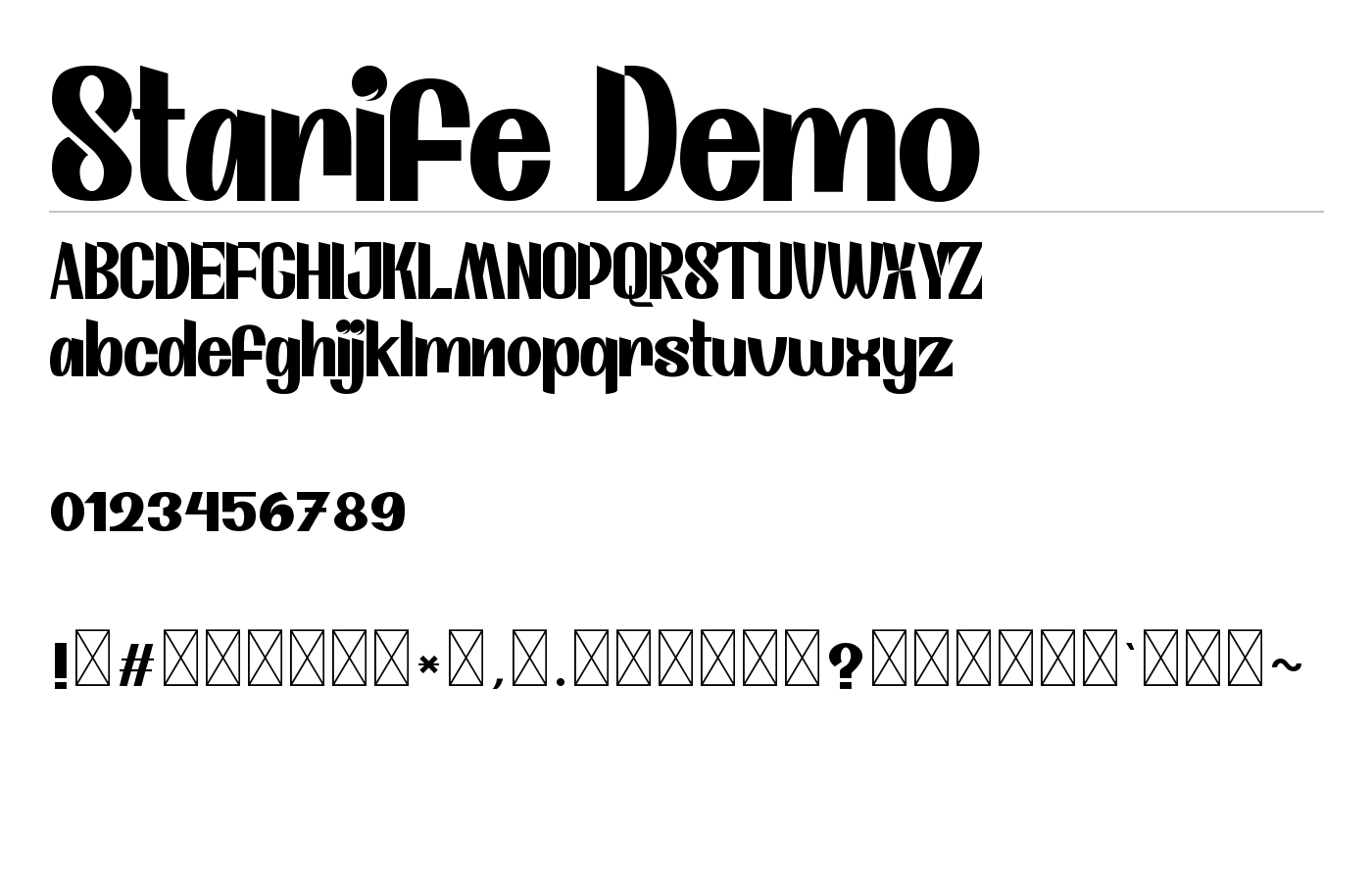Starife Font preview
