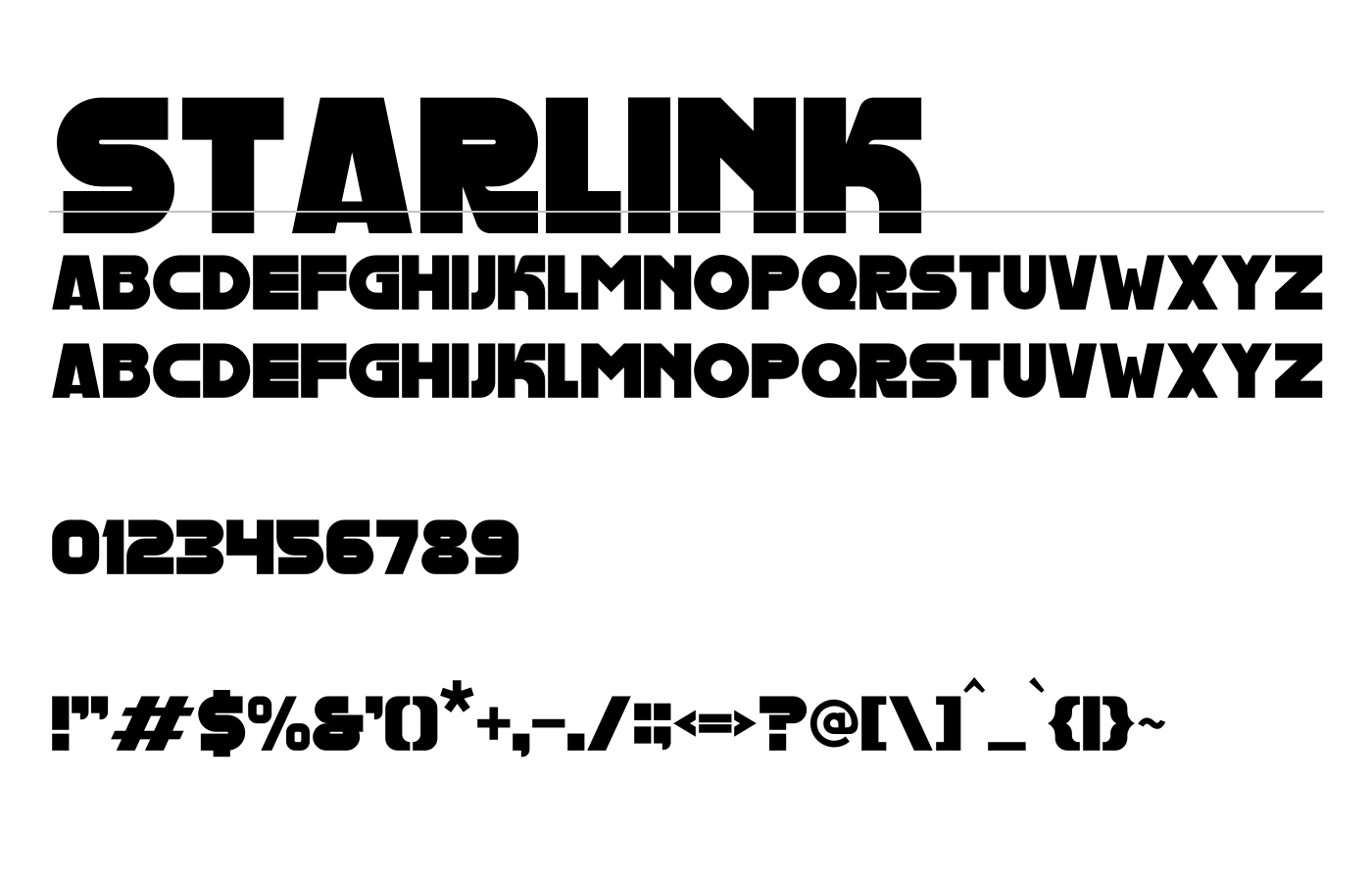Starlink Font preview