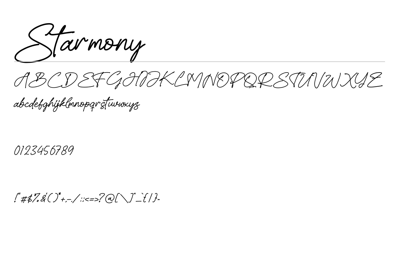 Starmony Font preview