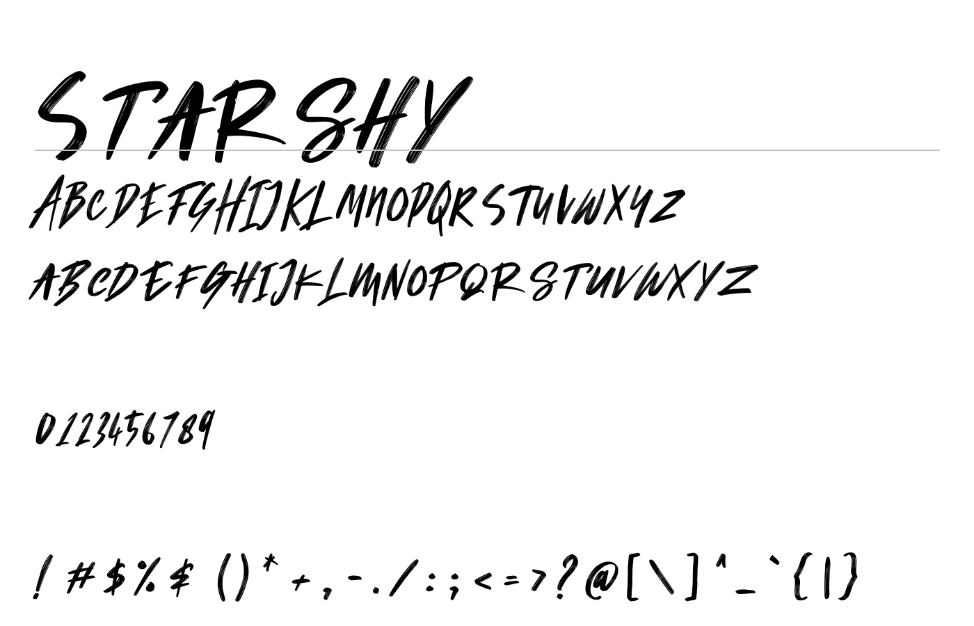 Starshy Street Font preview