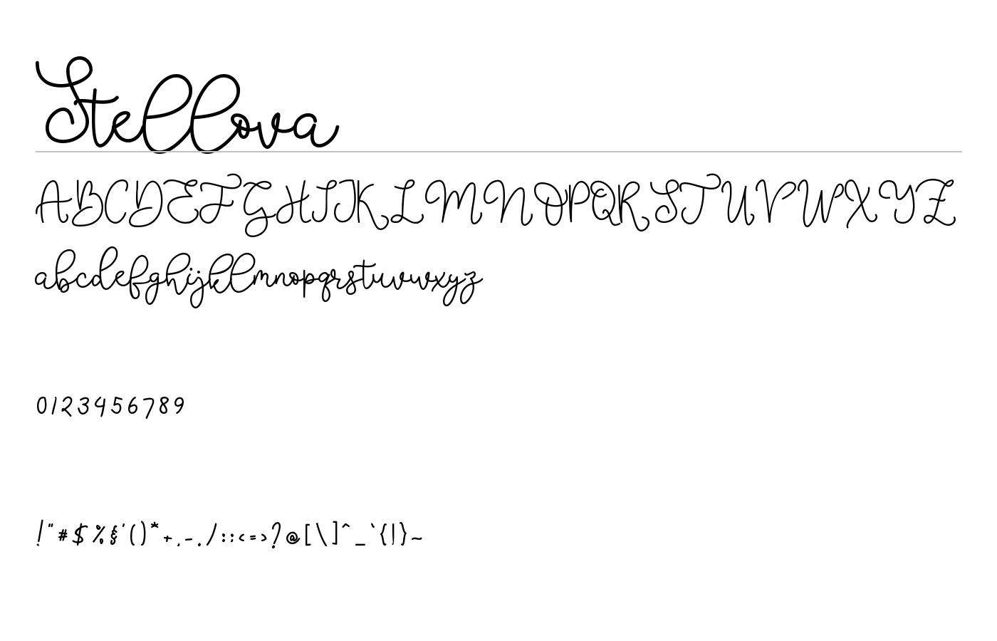 Stellova Font preview