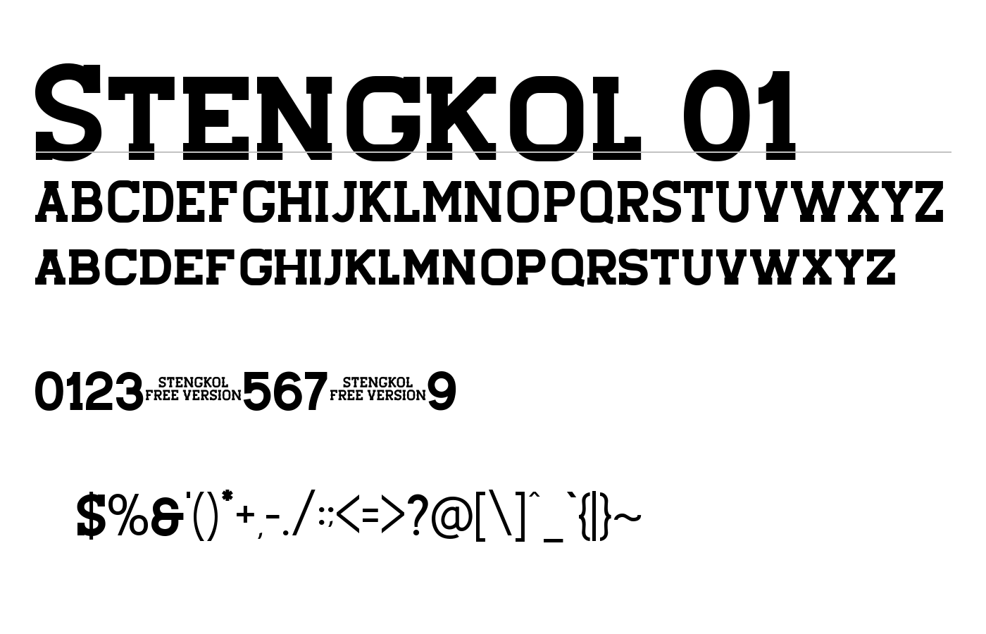 Stengkol Font preview