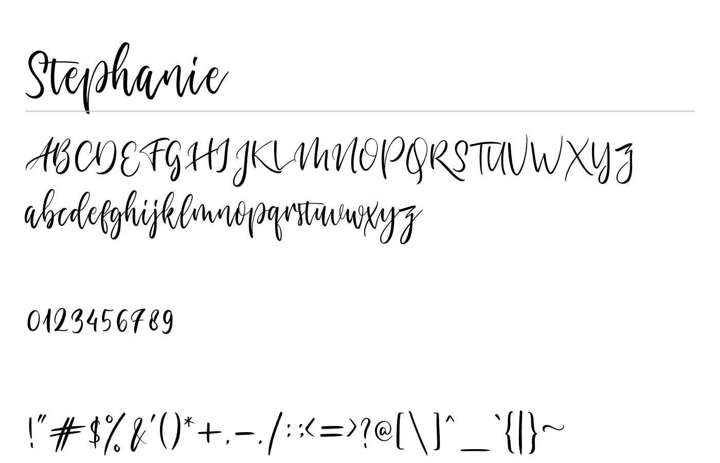 Stephanie Script Font preview