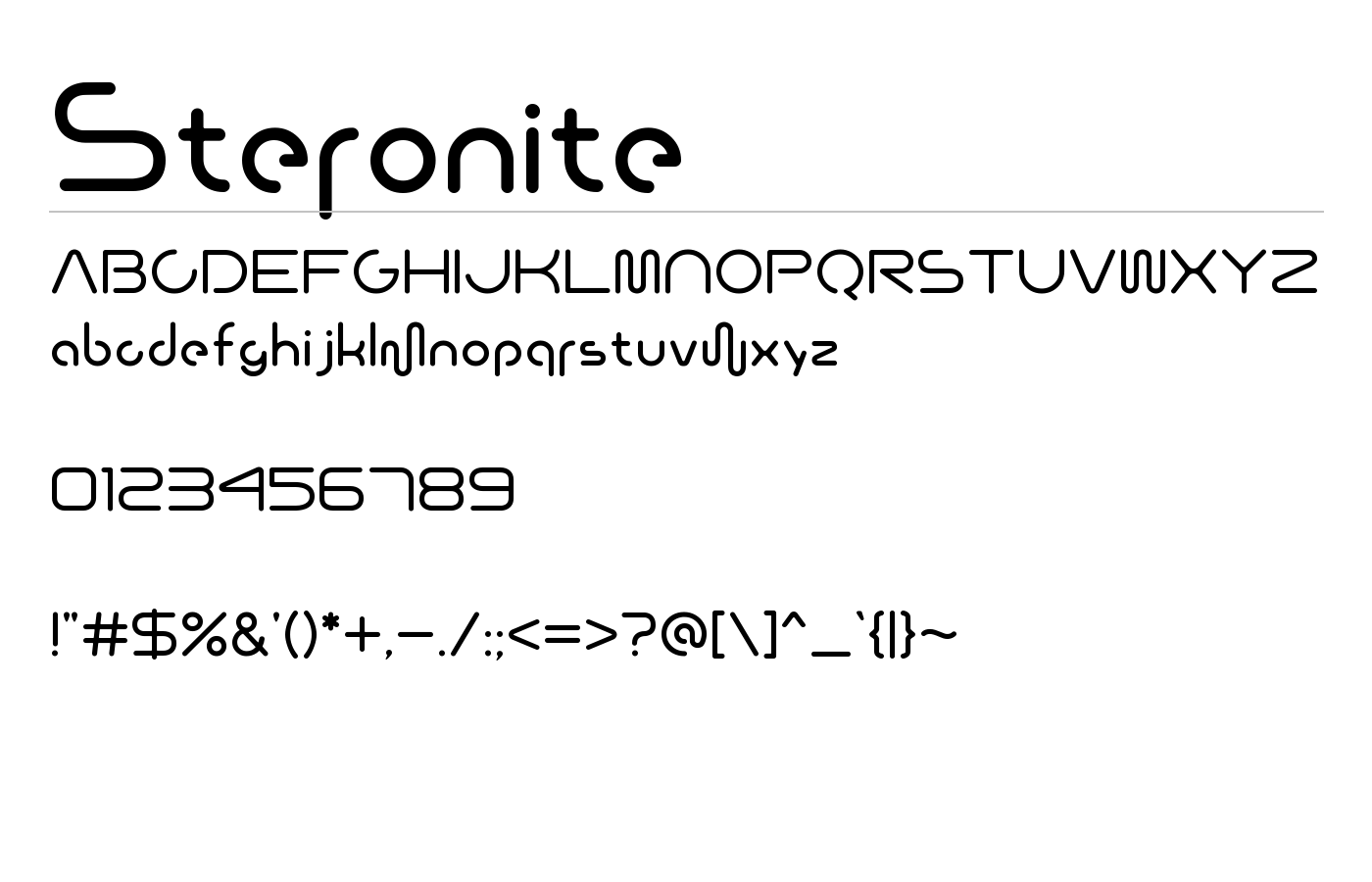 Steronite Font preview