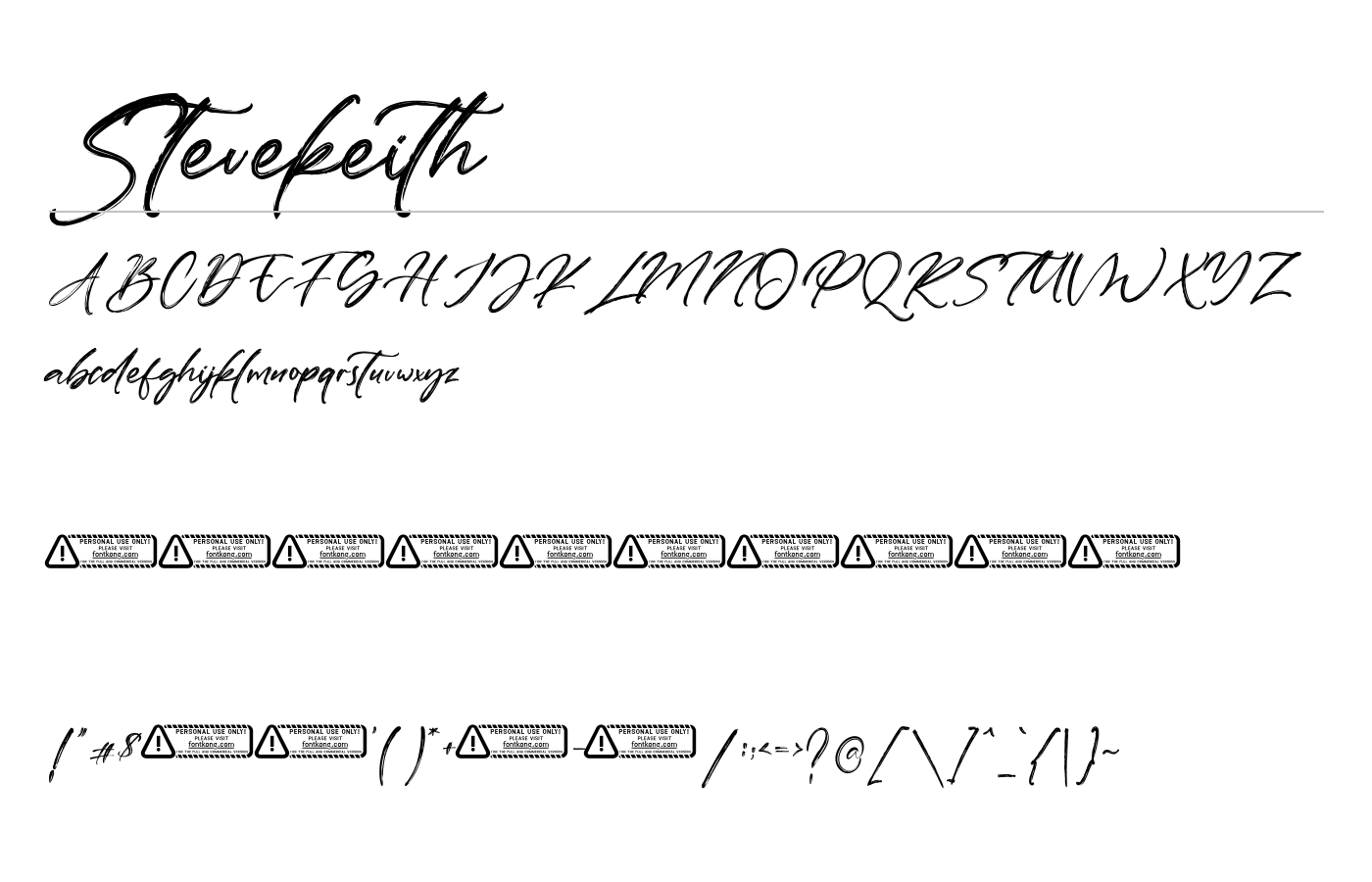 Stevekeith Font preview