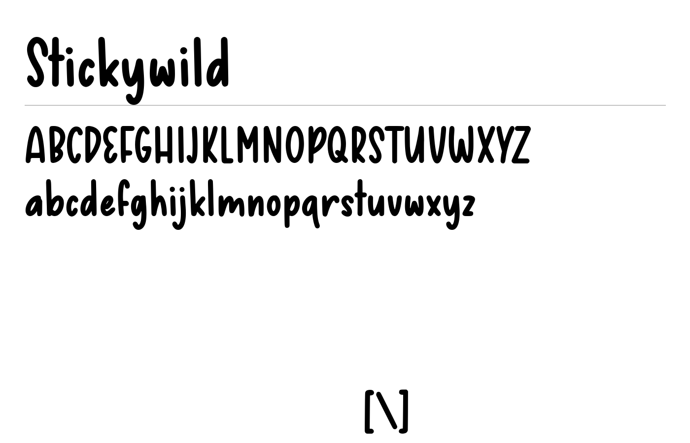 Stickywild Font preview